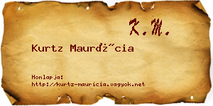 Kurtz Maurícia névjegykártya